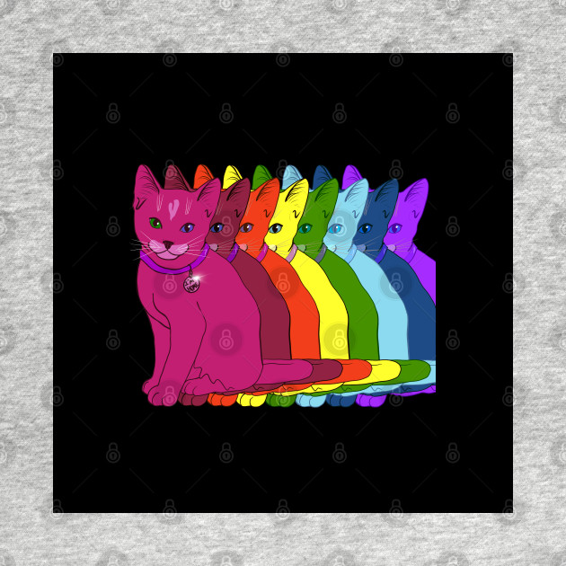 Rainbow Kitty Eight Kitties of ROYGBIV Feeling At Home by ElsewhereArt